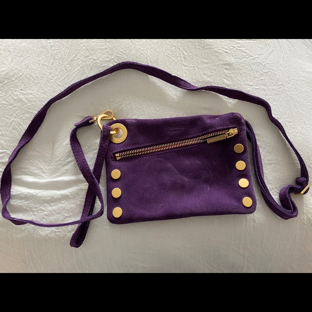 Purple suede Hammitt wristlet